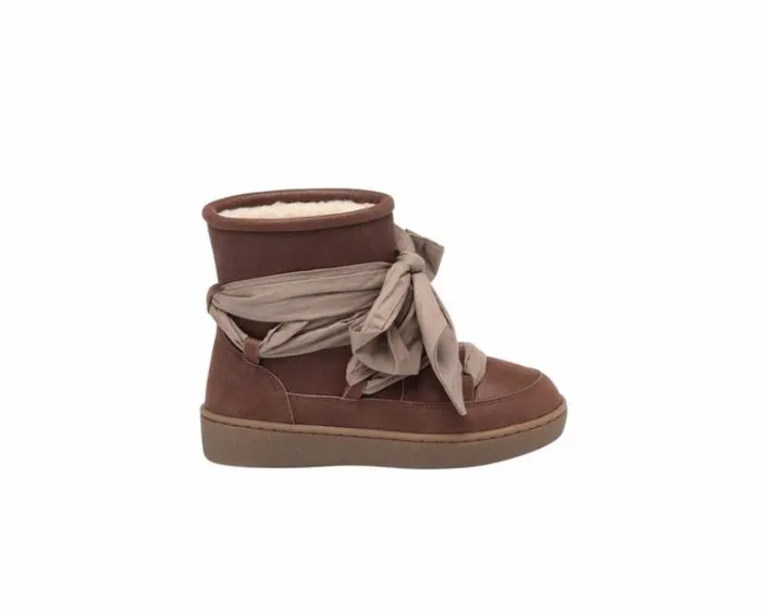 Donsje Amsterdam Ankle Boots Girls Ganza Boots Milk Chocolate Leather