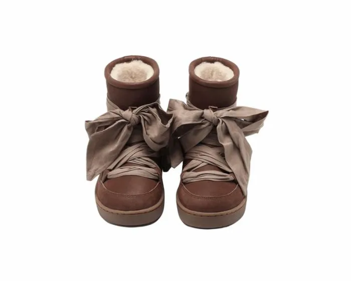 Donsje Amsterdam Ankle Boots Girls Ganza Boots Milk Chocolate Leather