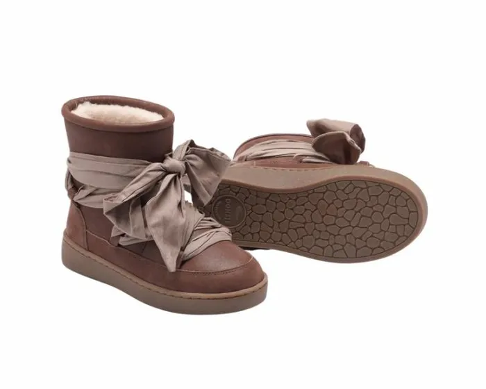 Donsje Amsterdam Ankle Boots Girls Ganza Boots Milk Chocolate Leather