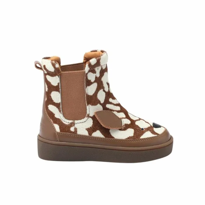 Donsje Amsterdam Ankle Boots Girls Thuru Exclusive Brown Spotted Cow Hair