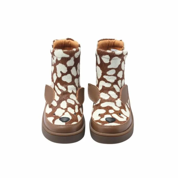Donsje Amsterdam Ankle Boots Girls Thuru Exclusive Brown Spotted Cow Hair