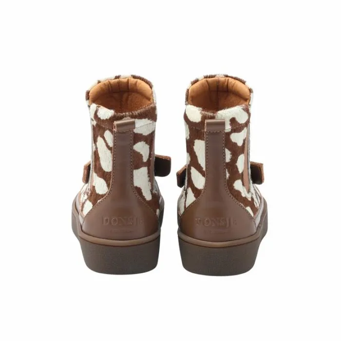 Donsje Amsterdam Ankle Boots Girls Thuru Exclusive Brown Spotted Cow Hair