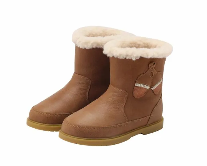 Donsje Amsterdam Ankle Boots Girls Trene Boots Chestnut Leather