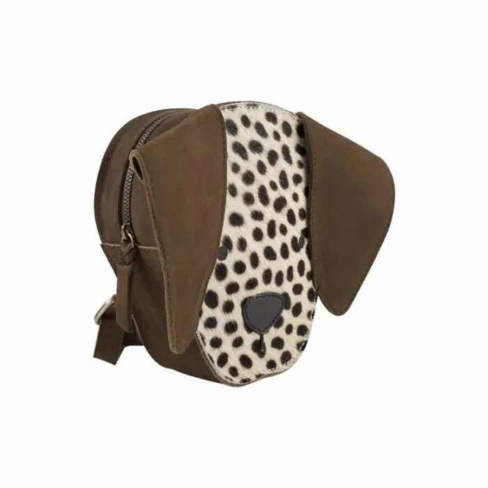 Donsje Amsterdam Backpacks and Purses Girls Kapi Exclusive Backpack Black Spotted Cow Hair