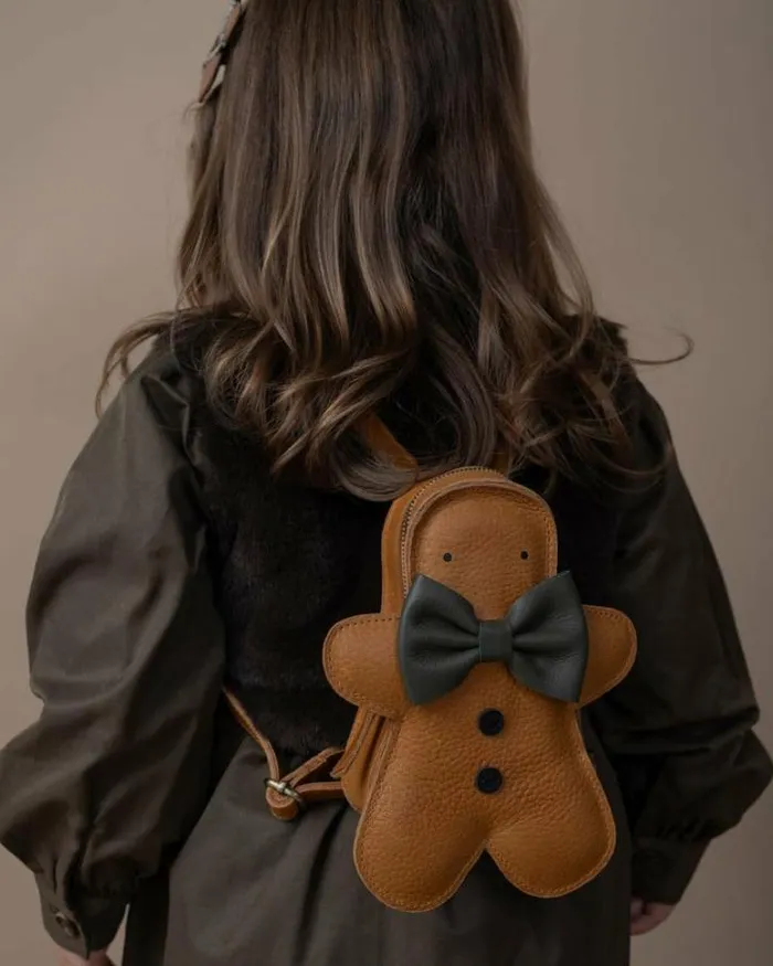 Donsje Amsterdam Backpacks and Purses Girls Kliff Backpack Toast Grain Leather