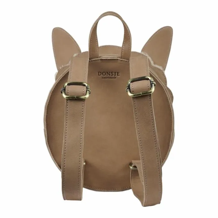 Donsje Amsterdam Backpacks and Purses Girls Umi Schoolbag Beige Curly Faux Fur