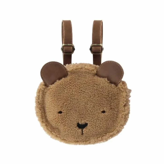 Donsje Amsterdam Backpacks Boys Pugi Backpack Light Maple Curly Faux Fur