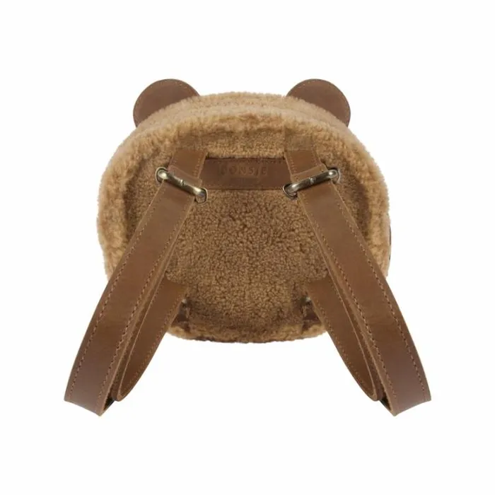 Donsje Amsterdam Backpacks Boys Pugi Backpack Light Maple Curly Faux Fur