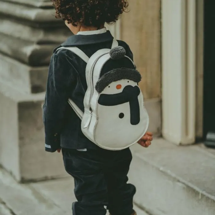 Donsje Amsterdam Backpacks Boys Snoo Schoolbag Off White Leather