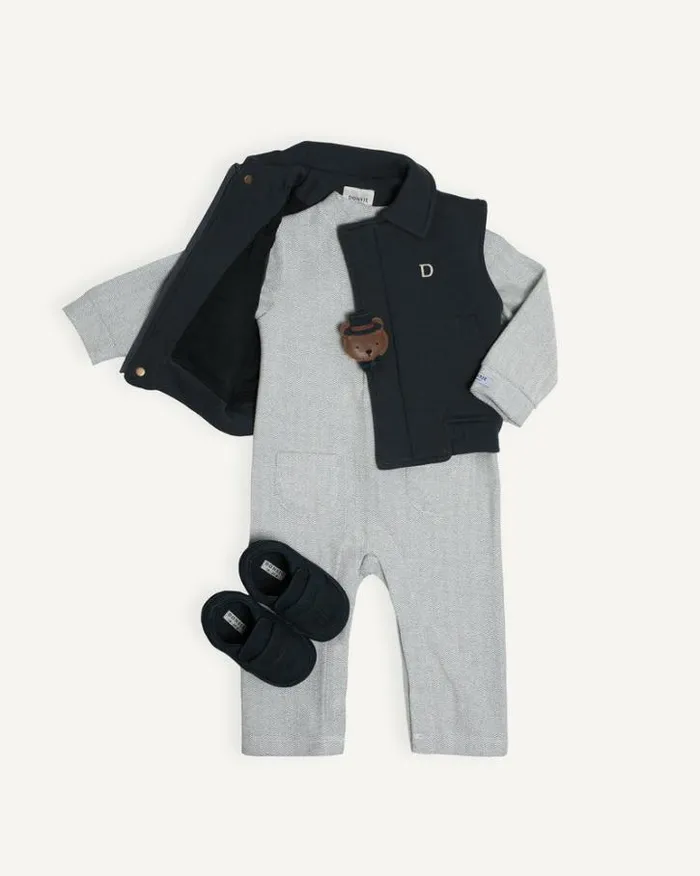 Donsje Amsterdam Bodysuits and Playsuits Baby Bobian Jumpsuit White Sand Melange