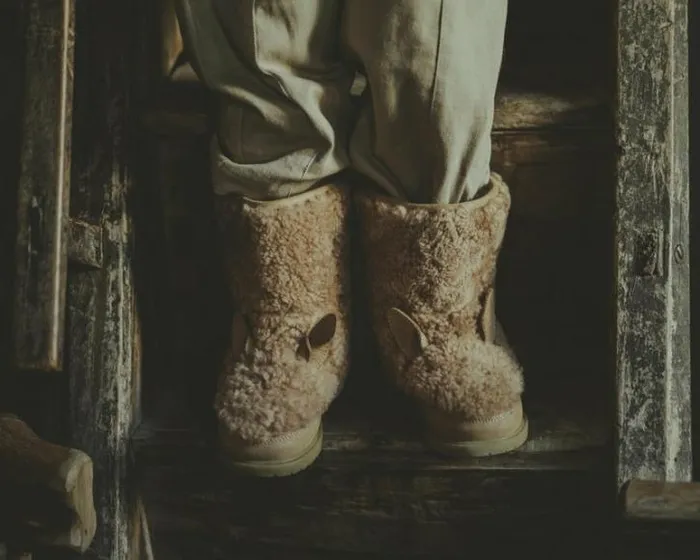 Donsje Amsterdam Boots Girls Irfi Boots Beige Curly Sheep Wool