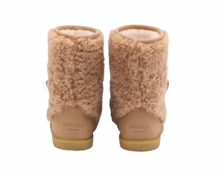 Donsje Amsterdam Boots Girls Irfi Boots Beige Curly Sheep Wool