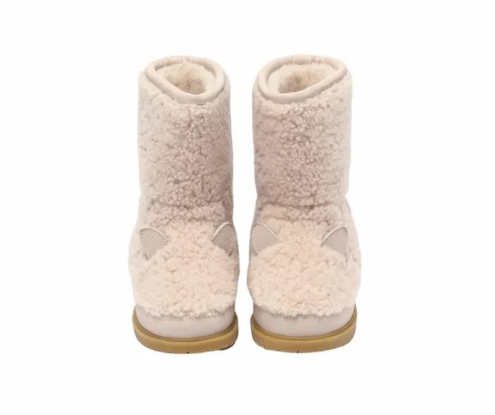 Donsje Amsterdam Boots Girls Irfi Lavender Curly Sheep Wool