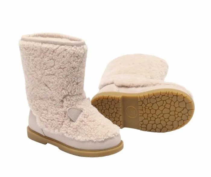 Donsje Amsterdam Boots Girls Irfi Lavender Curly Sheep Wool