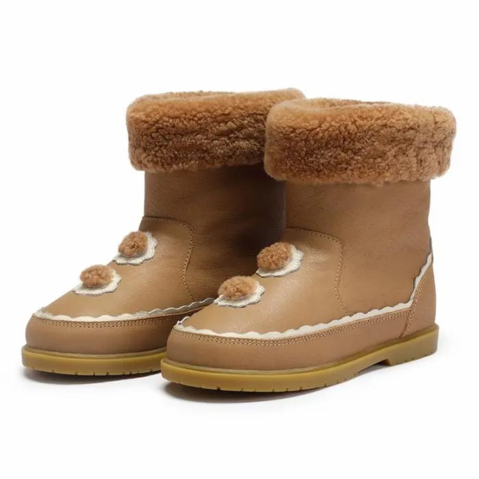Donsje Amsterdam Boots Girls Pleun Boots Beige Leather