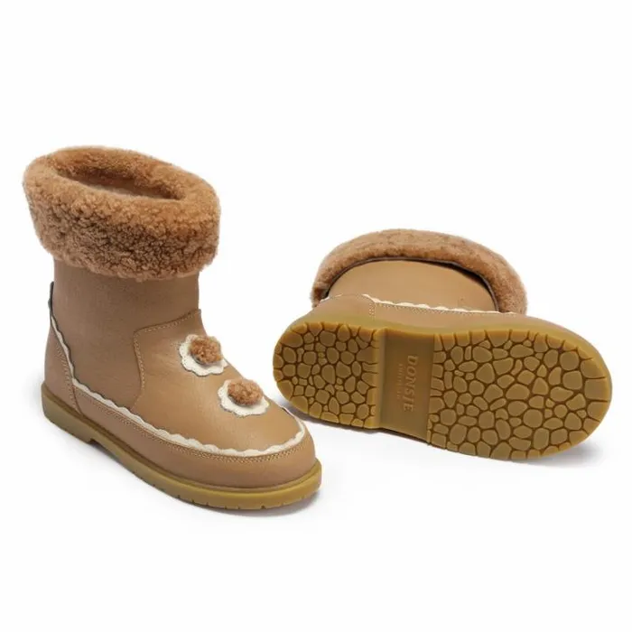 Donsje Amsterdam Boots Girls Pleun Boots Beige Leather