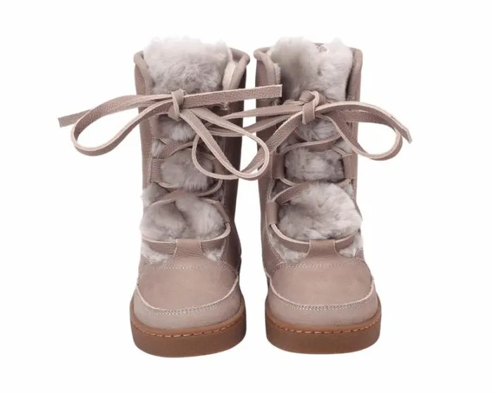 Donsje Amsterdam Boots Girls Sonny Boots Light Grey Betting Leather