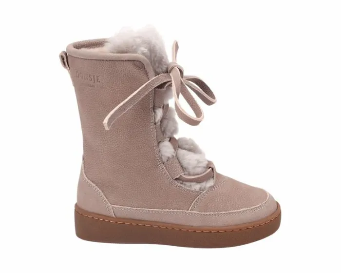 Donsje Amsterdam Boots Girls Sonny Boots Light Grey Betting Leather