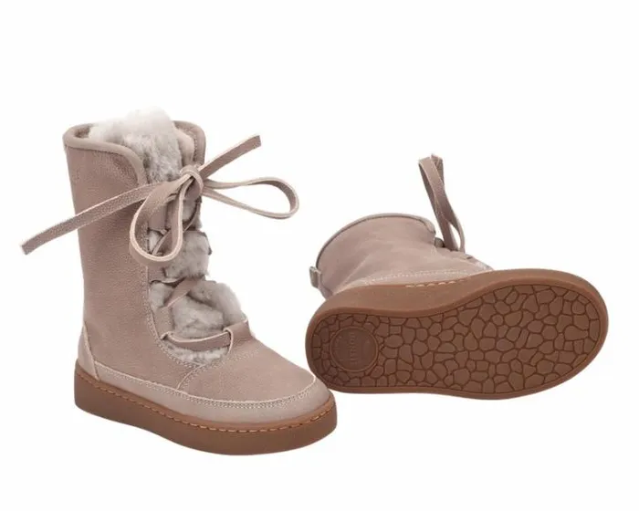 Donsje Amsterdam Boots Girls Sonny Boots Light Grey Betting Leather