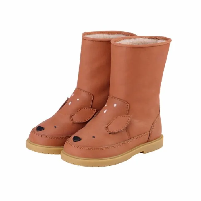 Donsje Amsterdam Boots Girls Wadudu Classic Boots Walnut Leather