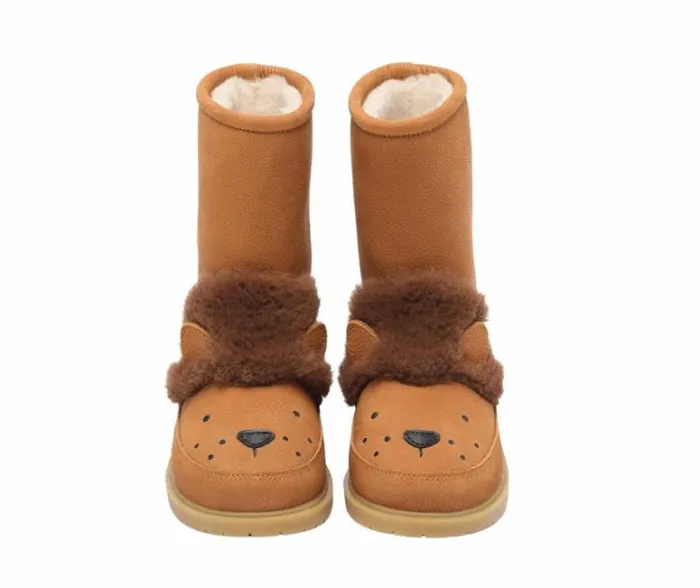 Donsje Amsterdam Boots Girls Wadudu Exclusive Boots Camel Betting Leather