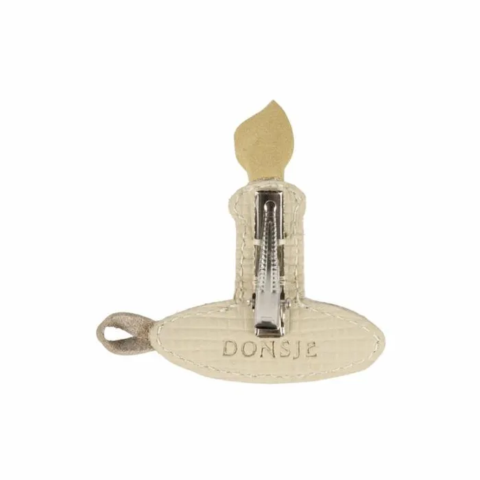 Donsje Amsterdam Clips Boys Wonda Hairclip Cream Scored Leather
