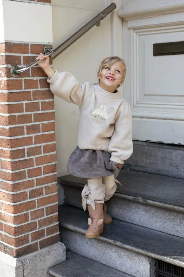 Donsje Amsterdam Dresses and Skirts Girls Isabelle Skirt Dark Taupe Teddy