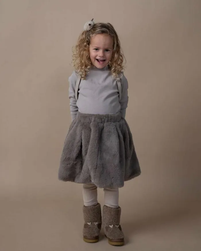 Donsje Amsterdam Dresses and Skirts Girls Isabelle Skirt Dark Taupe Teddy
