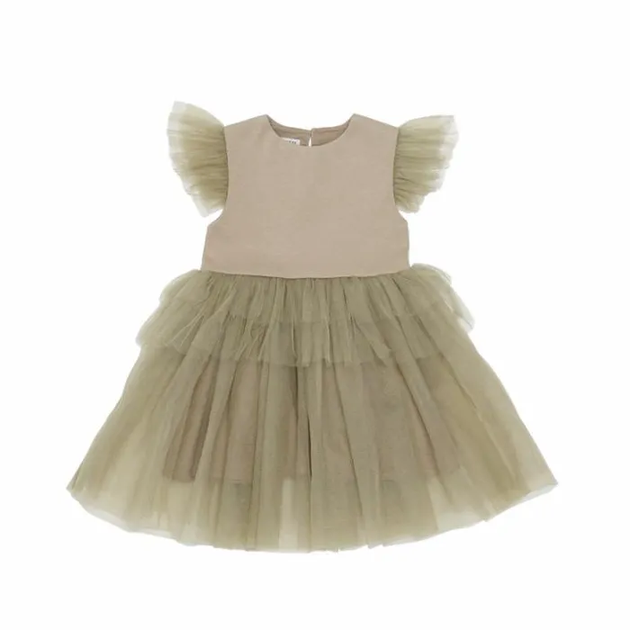 Donsje Amsterdam Dresses and Skirts Girls Nena Dress Light Olive