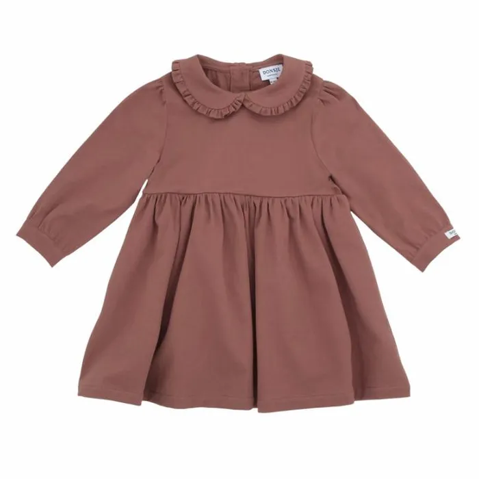 Donsje Amsterdam Dresses and Skirts Girls Prala Dress Dark Clay
