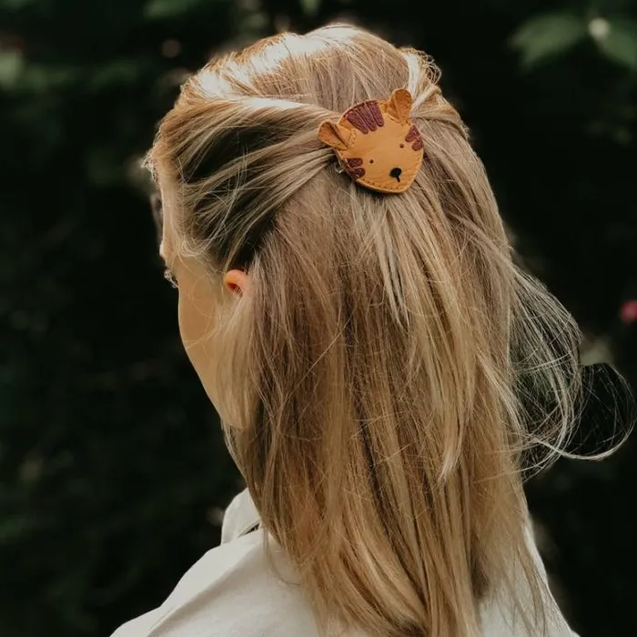 Donsje Amsterdam Hair Accessories Girls Josy Classic Hairclip Camel Classic Leather