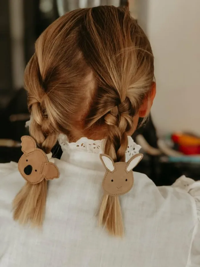 Donsje Amsterdam Hair Accessories Girls Josy Classic Hairclip Taupe Nubuck