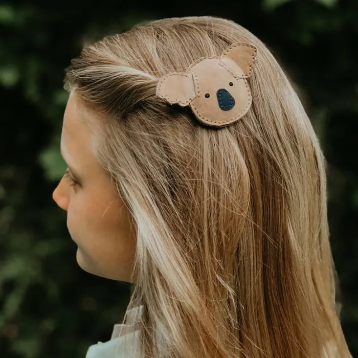 Donsje Amsterdam Hair Accessories Girls Josy Classic Hairclip Truffle Nubuck