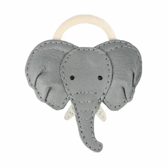 Donsje Amsterdam Hair Accessories Girls Josy Special Hair Tie Elephant Grey Leather