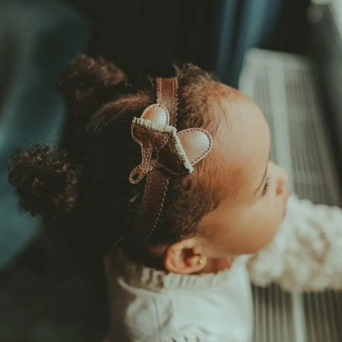 Donsje Amsterdam Hair Accessories Girls Wonda Headband Brown Grain Leather