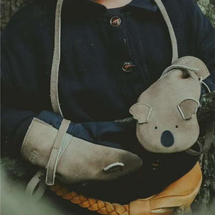 Donsje Amsterdam Hats and Mittens Boys Kapi Classic Mittens Truffle Nubuck