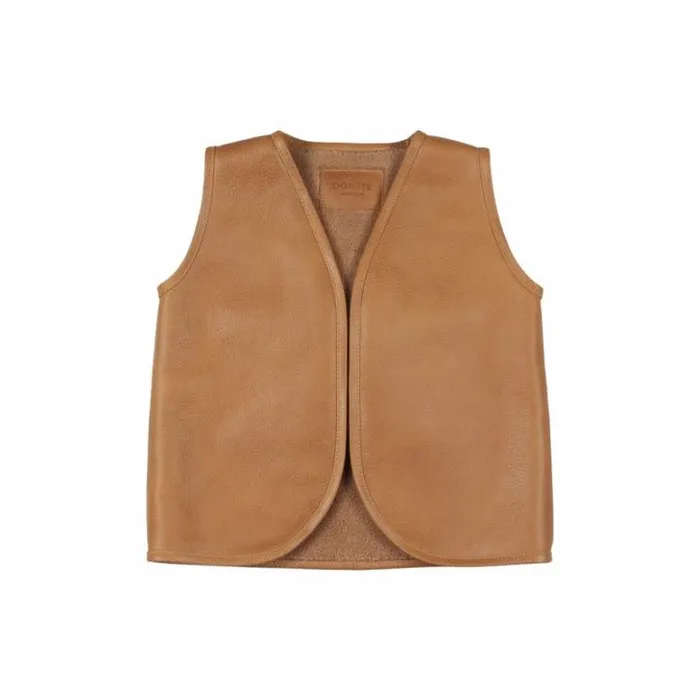 Donsje Amsterdam Jackets and Gilets Boys Lige Gilet Toast Grain Leather