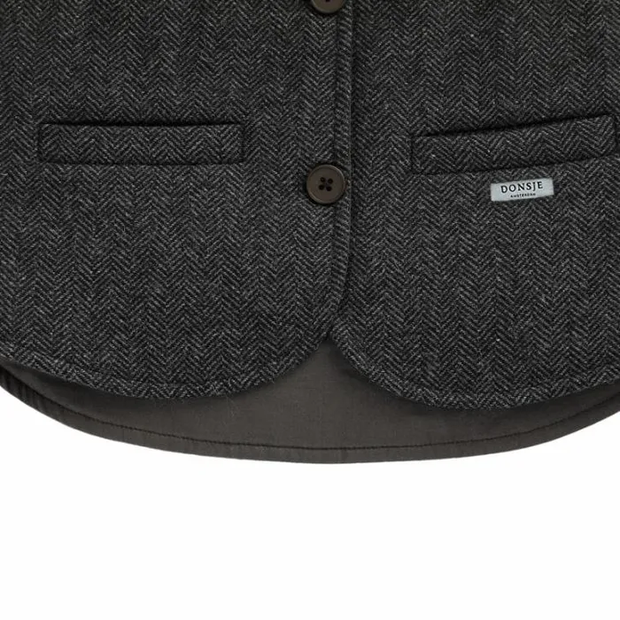 Donsje Amsterdam Jackets and Gilets Boys Thur Tweed Waistcoat Dark Grey Tweed