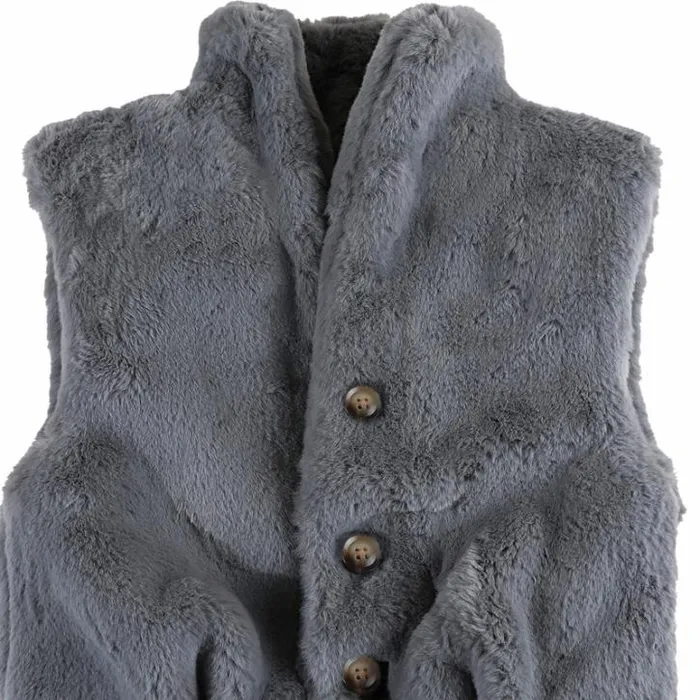 Donsje Amsterdam Jackets and Gilets Girls Juline Bodywarmer Lava Grey Teddy