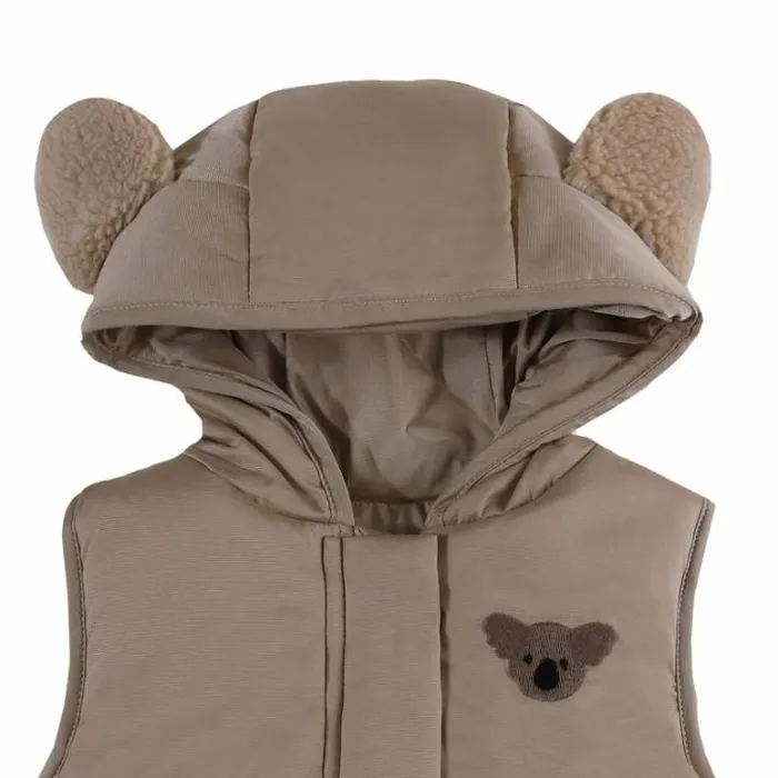 Donsje Amsterdam Jackets and Gilets Girls Luijx Bodywarmer Soft Taupe