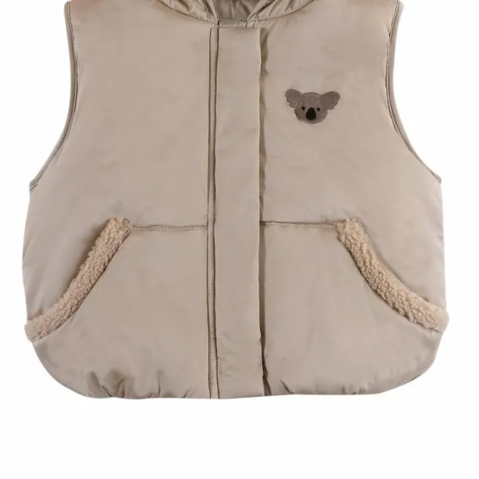 Donsje Amsterdam Jackets and Gilets Girls Luijx Bodywarmer Soft Taupe