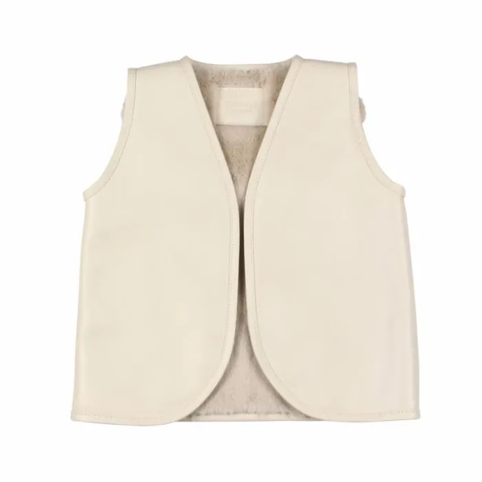 Donsje Amsterdam Jackets and Gilets Girls Noa Gilet Cream Leather