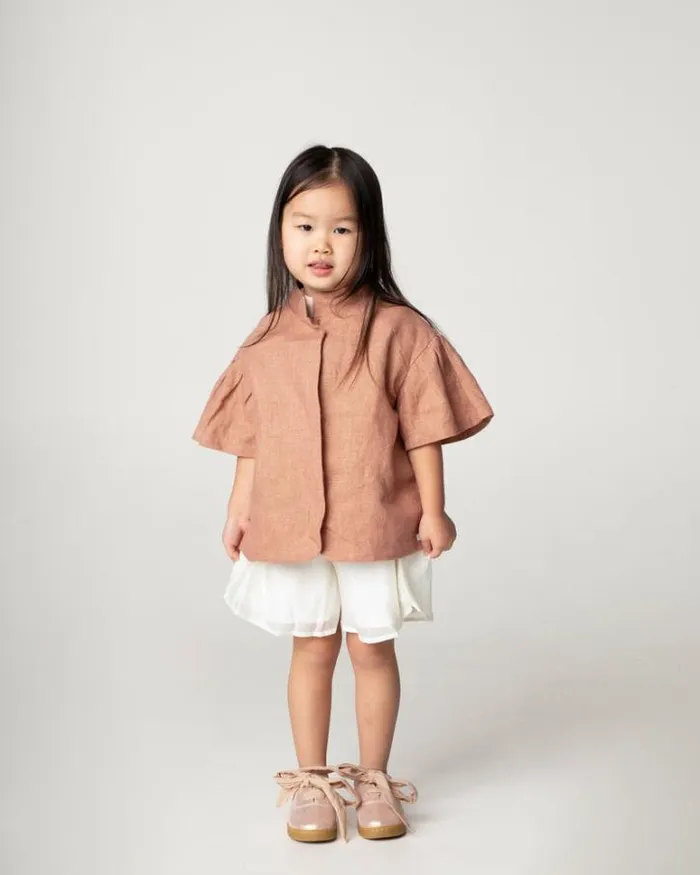 Donsje Amsterdam Jackets and Gilets Girls Rosalie Jacket Rust Metallic
