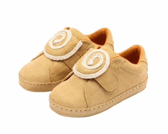 Donsje Amsterdam Low Shoes Girls Hayo Truffle Metallic Leather