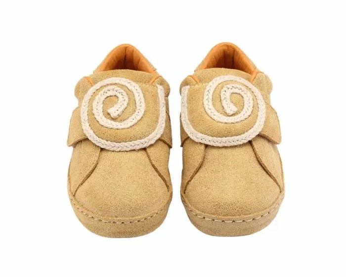 Donsje Amsterdam Low Shoes Girls Hayo Truffle Metallic Leather