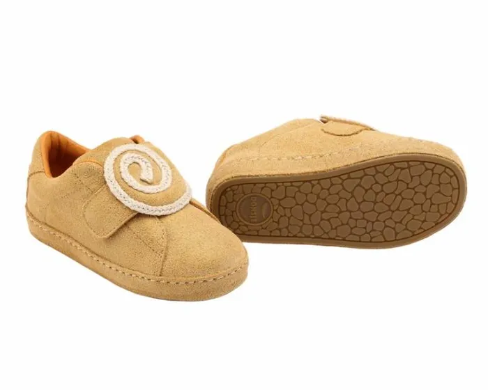 Donsje Amsterdam Low Shoes Girls Hayo Truffle Metallic Leather