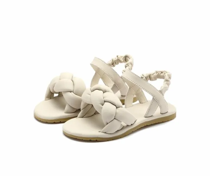 Donsje Amsterdam Sandals Girls Benz Sandals Cream Sheep Leather
