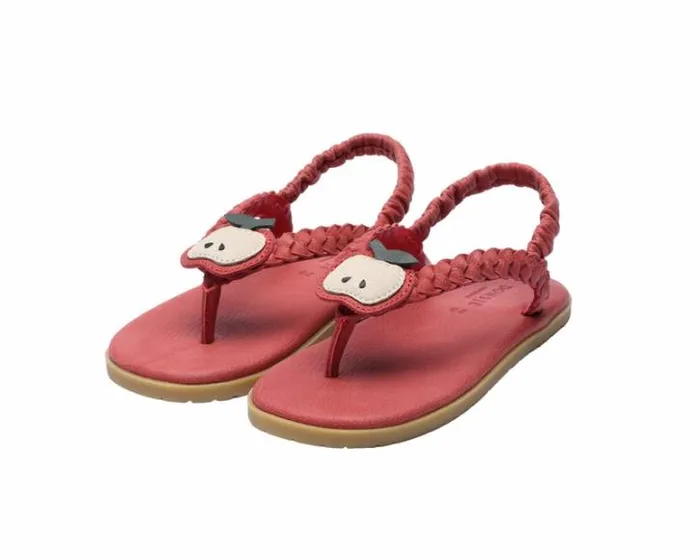 Donsje Amsterdam Sandals Girls Eva Red Clay Leather
