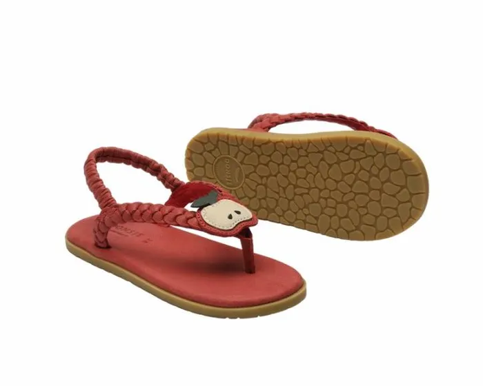 Donsje Amsterdam Sandals Girls Eva Red Clay Leather