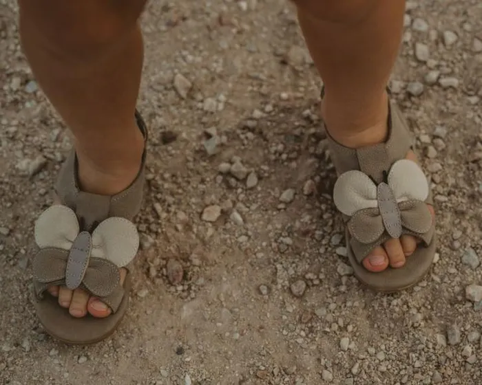 Donsje Amsterdam Sandals Girls Iles Sky Light Grey Betting Leather